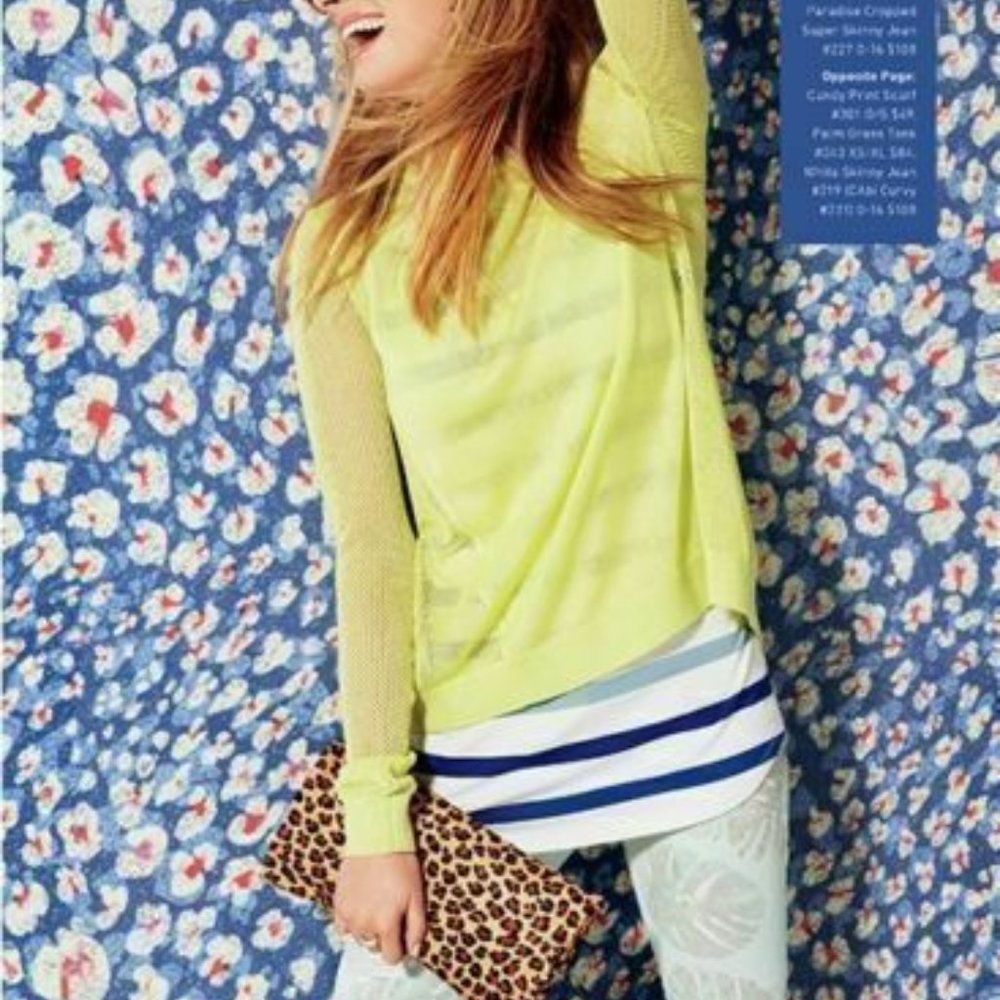 Cabi Lemon Lime Split Back Pullover S - image 2